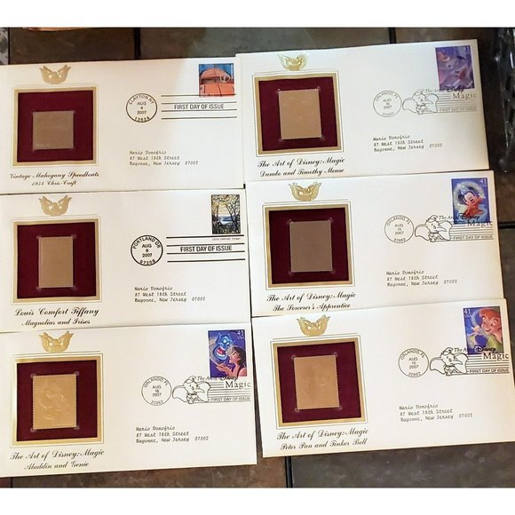 22 Karat Gold Plated 2007 First Day Issue Stamp Lot - Picture 1 of 7